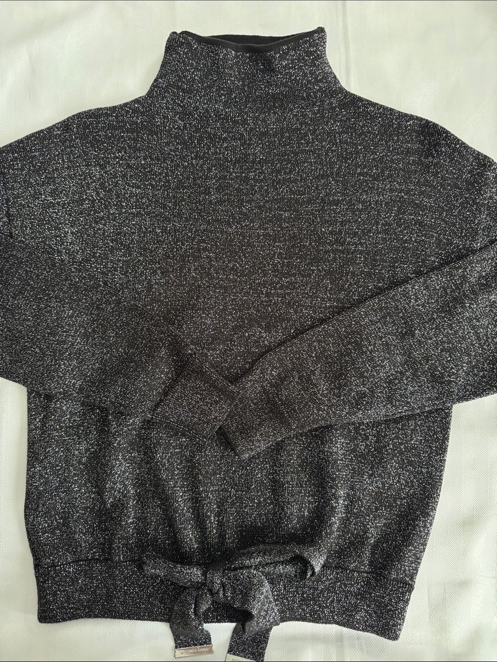 Michael Kors Metallic Black Turtleneck Sweater
